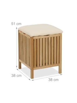 Wäschekorb in Natur/ Weiß - 30 l