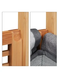 Wäschekorb in Natur/Grau - (B)40 x (H)60 x (T)35 cm