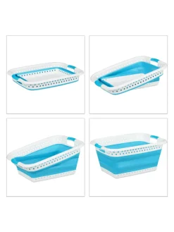 Wäschekorb in Petrol - (B)61 x (H)27 x (T)45,5 cm