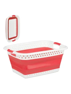 Wäschekorb in Rot - (B)61 x (H)27 x (T)45,5 cm