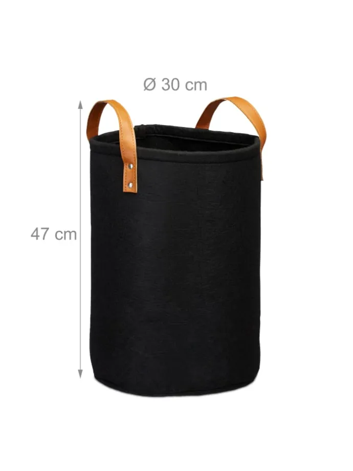 Wäschekorb in Schwarz - 28 Liter