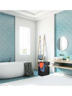 Wäschekorb in Schwarz - (B)55 x (H)63 x (T)35 cm