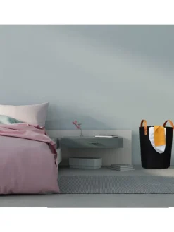 Wäschekorb in Schwarz - (H)45 x Ø30 cm