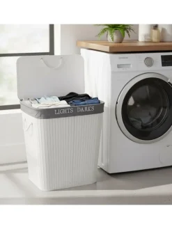Wäschekorb in Weiß - (B)52 x (H)63 x (T)32 cm