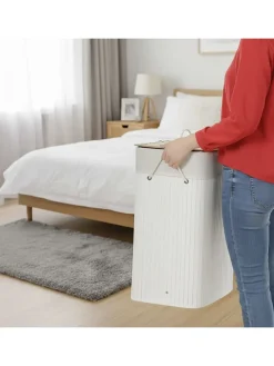 Wäschekorb in Weiß - (B)40 x (H)60 x (T)30 cm