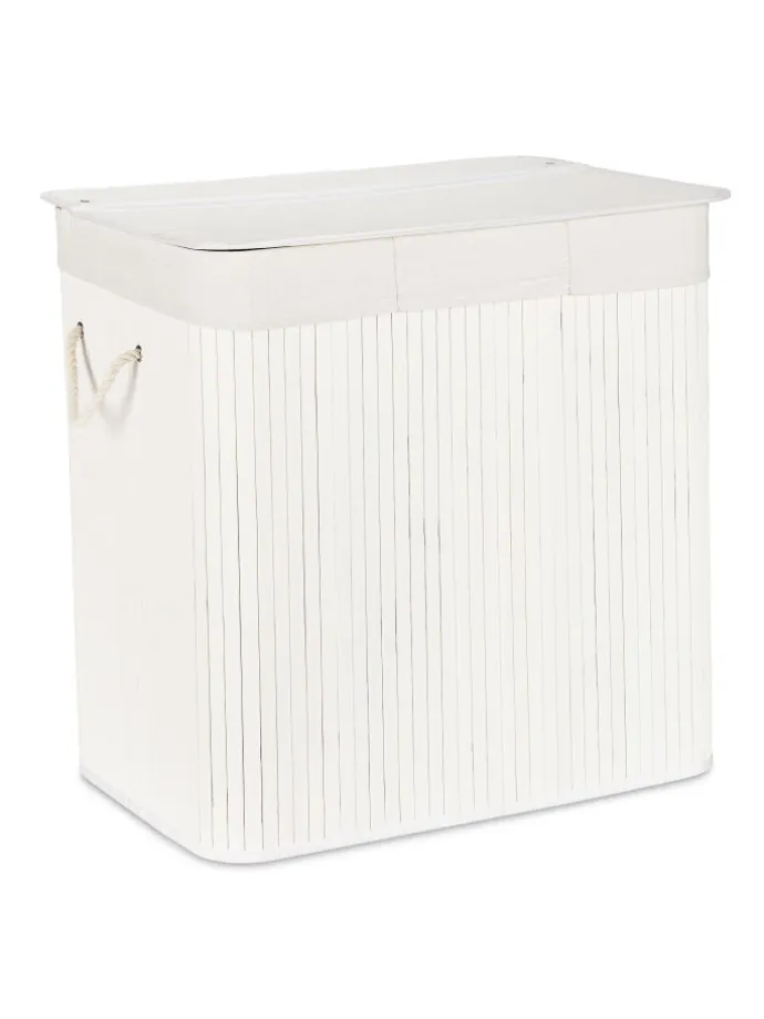 Wäschekorb in Weiß - (B)62,5 x (H)62 x (T)42,5 cm