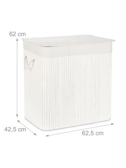 Wäschekorb in Weiß - (B)62,5 x (H)62 x (T)42,5 cm