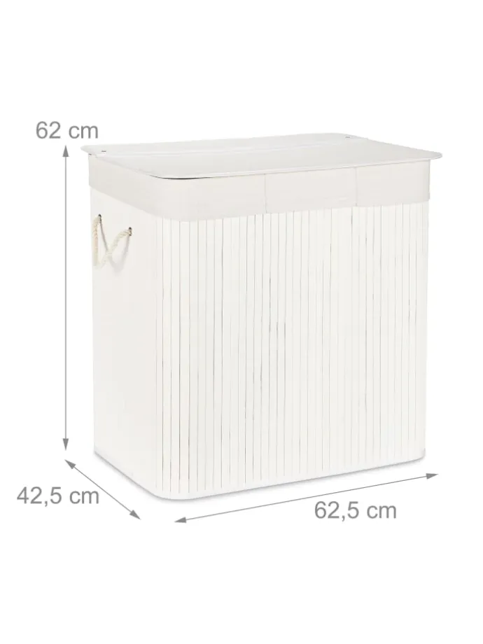 Wäschekorb in Weiß - (B)62,5 x (H)62 x (T)42,5 cm