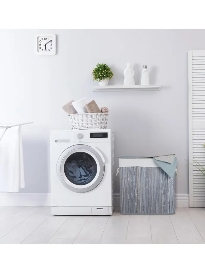 Wäschekorb in Weiß - (B)62,5 x (H)62 x (T)42,5 cm