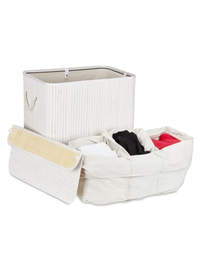 Wäschekorb in Weiß - (B)62,5 x (H)62 x (T)42,5 cm