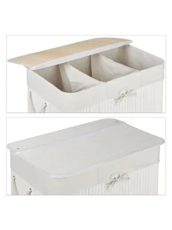 Wäschekorb in Weiß - (B)62,5 x (H)62 x (T)42,5 cm