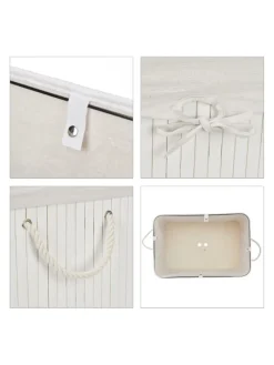 Wäschekorb in Weiß - (B)62,5 x (H)62 x (T)42,5 cm