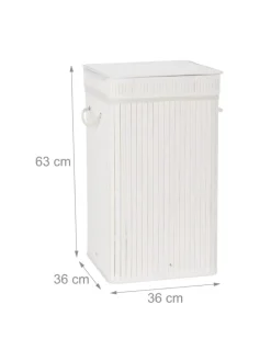 Wäschekorb in Weiß - (B)36 x (H)63 x (T)36 cm