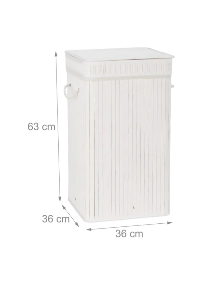 Wäschekorb in Weiß - (B)36 x (H)63 x (T)36 cm