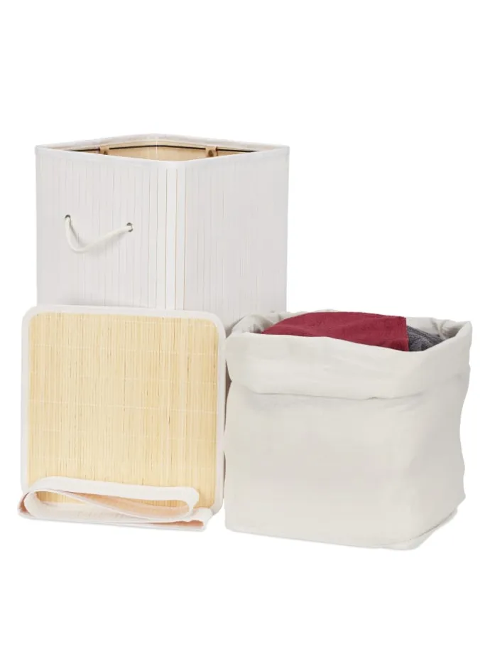 Wäschekorb in Weiß - (B)36 x (H)63 x (T)36 cm