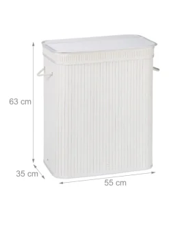 Wäschekorb in Weiß - (B)55 x (H)63 x (T)35 cm