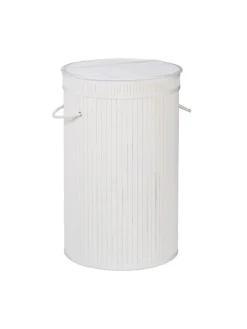 Wäschekorb in Weiß - (H)63 x Ø40 cm