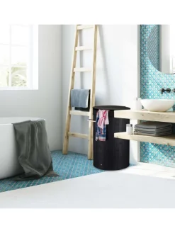 Wäschekorb in Weiß - (H)63 x Ø40 cm