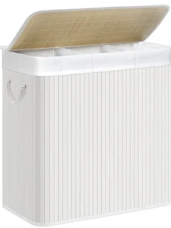 Wäschekorb in Weiß/ Beige - (B)60 x (H)61 x (T)40 cm
