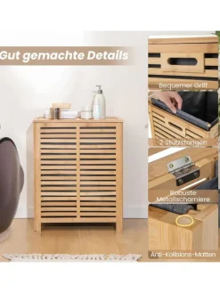 Wäschekorb 80L in Hellbraun