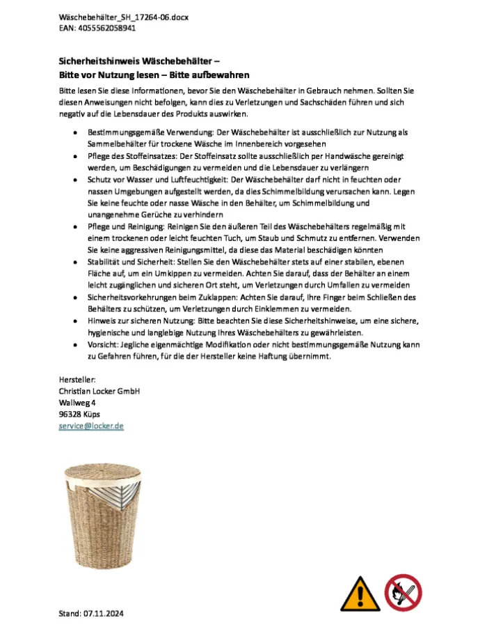 Wäschekorb PEAKSORT in Braun