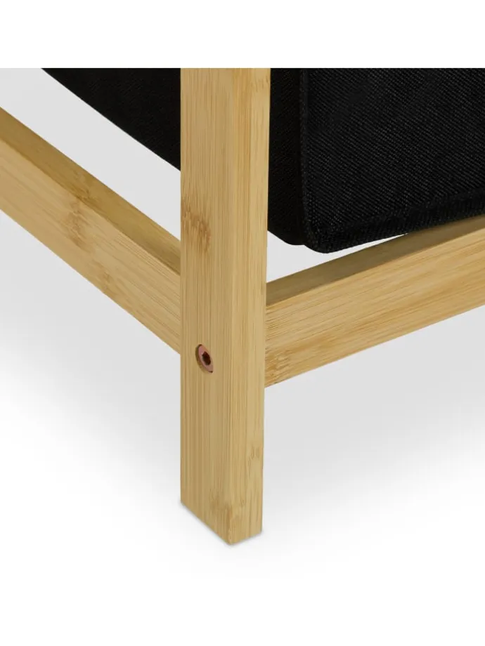 Wäschekorbregal in Natur/ Schwarz - (B)80 x (H)105 x (T)40 cm