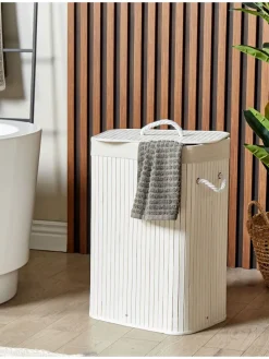 Wäschekörbe KOMARI in Weiß - (W) 40 x (H) 60 x (L) 30 cm