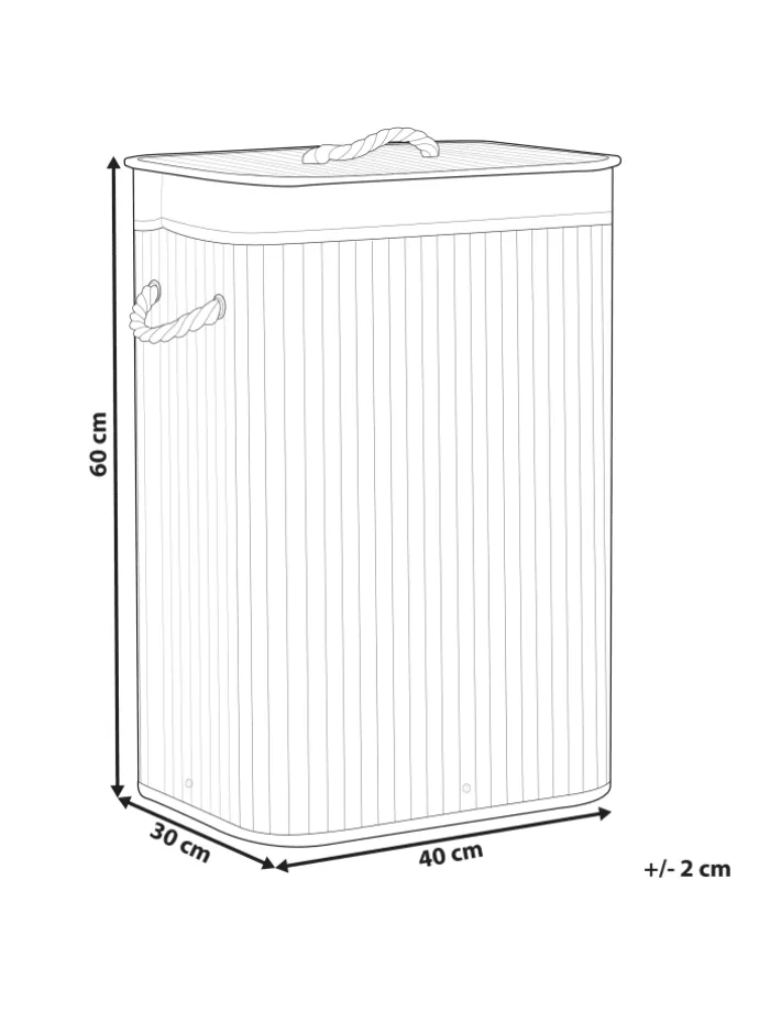 Wäschekörbe KOMARI in Weiß - (W) 40 x (H) 60 x (L) 30 cm