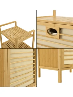 Wäscheregal Rendalen Bambus in Beige (L)40cm (B)30cm (H)95cm