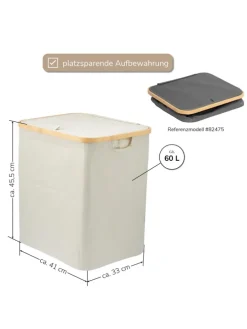 Wäschesammler 60 Liter beig