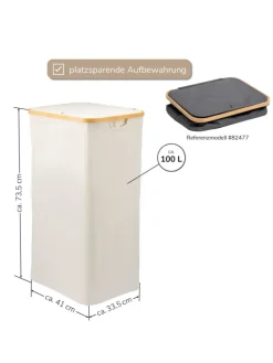 Wäschesammler 100 Liter beige