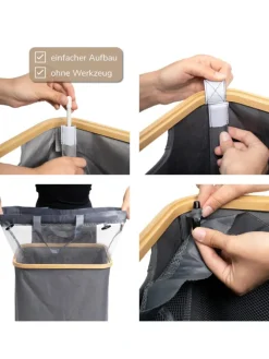 Wäschesammler 100 Liter grau