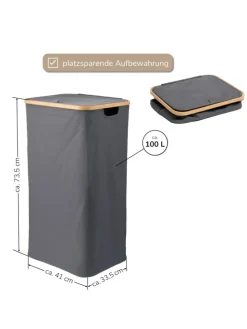 Wäschesammler 100 Liter grau