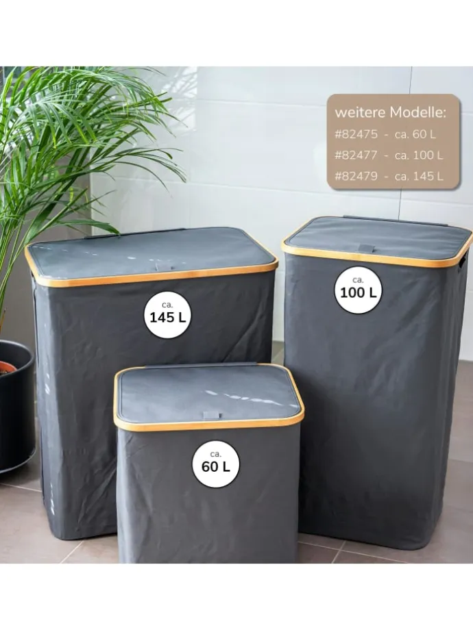 Wäschesammler 100 Liter grau