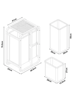 Wäschesammler Evenes in Beige (H)70.5cm (B)49.5cm (T)33cm