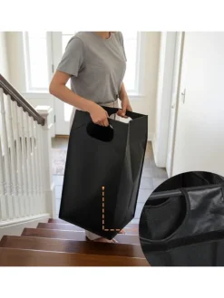 Wäschesammler in Braun/ Schwarz - (B)73 x (H)72 x (T)33 cm