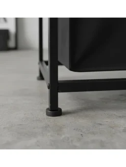 Wäschesammler in Schwarz/ Natur - (B)109,5 x (H)73,5 x (T)33 cm