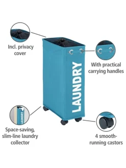 Wäschesammler "Laundry" in Blau - 43 l