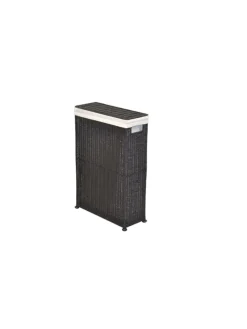 Wäschesammler Raumspar-Wäschekorb in schwarz