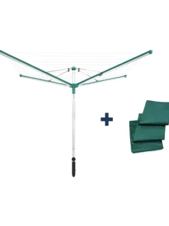 Wäscheschirm "Linomatic 500 deluxe" in Türkis/ Silber - (H)225 cm