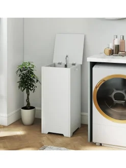 Wäscheschrank freistehend in Weiß