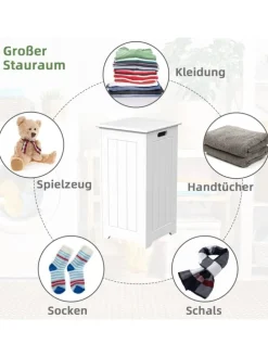 Wäscheschrank freistehend in Weiß