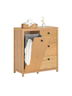 Wäscheschrank in Natur - (B)80 x (H)90 x (T)35cm