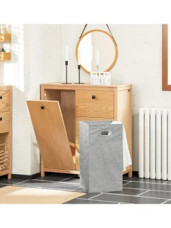 Wäscheschrank in Natur - (B)80 x (H)90 x (T)35cm