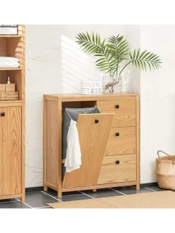 Wäscheschrank in Natur - (B)80 x (H)90 x (T)35cm