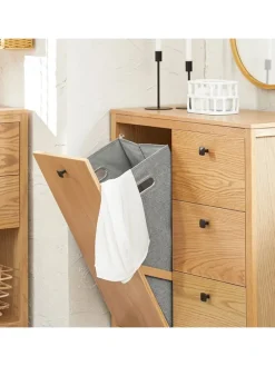 Wäscheschrank in Natur - (B)80 x (H)90 x (T)35cm