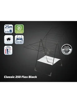 Wäscheständer "Classic 250 Flex" in Schwarz - (B)151 x (H)94 cm