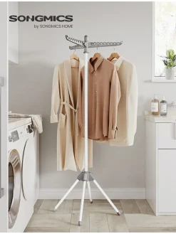 Wäscheständer in Weiß/ Grau - (H)150 cm