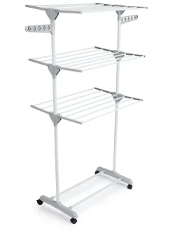 Wäscheständer in Weiß/ Grau - (B)126 x (H)160 x (T)57 cm