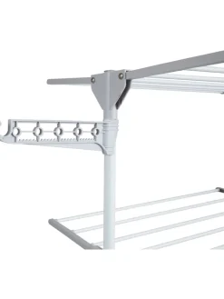 Wäscheständer in Weiß/ Grau - (B)126 x (H)160 x (T)57 cm